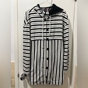 Newport News Black and White Striped Hoodie